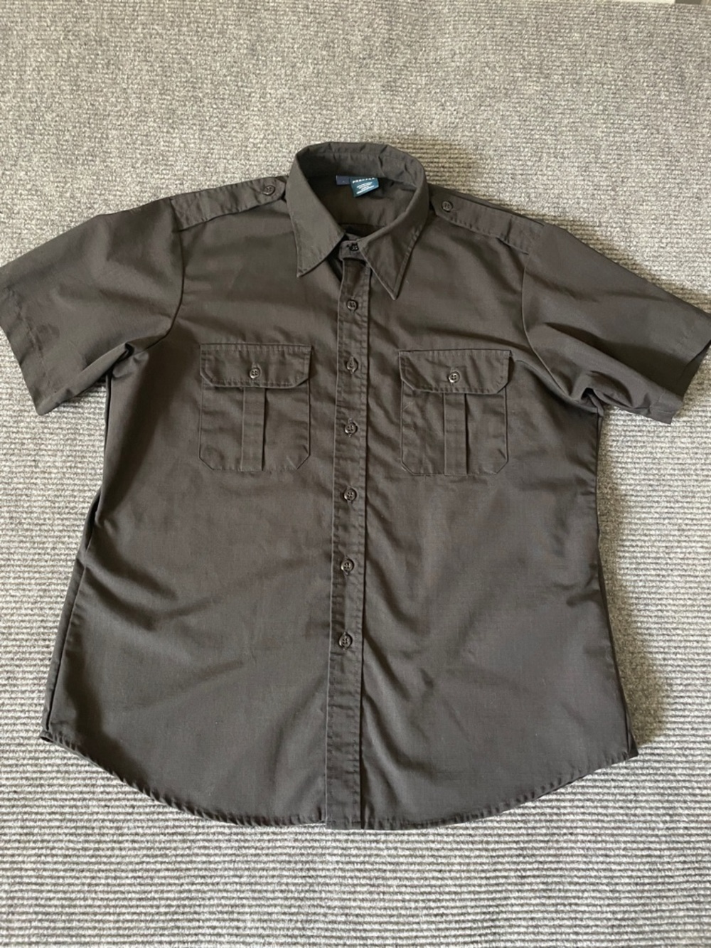 Propper Men's Tactical Short-Sleeve Button-Down Shirt - Black.  Size Large.